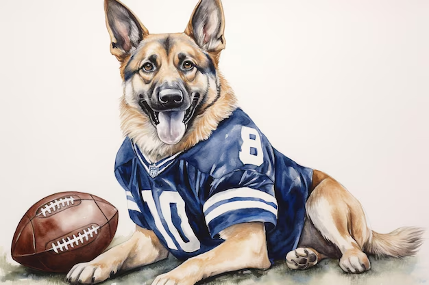 dog american football outfit